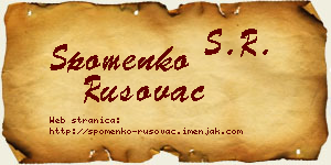 Spomenko Rusovac vizit kartica